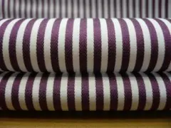 A520・訳有・綿100％・W幅・ストライプ柄・オフ白/紫2m・ブロード