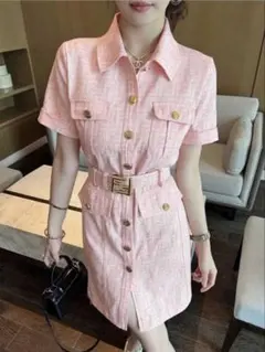 FENDI✨FFバックル ロゴショルダーワンピース ラップデザイン