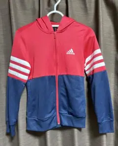 【美品★adidas★150cm】アディダス パーカー 長袖 上着 赤青アウター