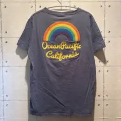 【Ocean Pacific】刺繍／レインボー／Tシャツ／ネイビー／Lサイズのサムネイル