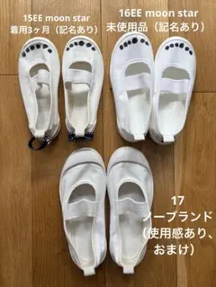 上履き3足セット　15・16・17cm moonstar