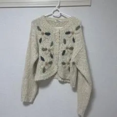 PAN PLANNING 花柄刺繍 カーディガン