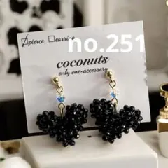 no.251 BLACK Heartピアス×イヤリング