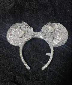 ディズニー ミニー カチューシャ シルバー スパンコール