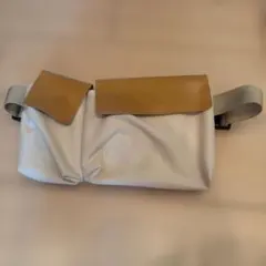 ベージュ×ブラウン ボディバッグ ウエストポーチ