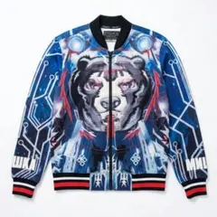 ☆【希少】MISHKA ミシカ 総柄 ボンバージャケット ブルゾン 熊 S 冬のサムネイル