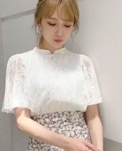 dazzlin ハーフスリーブレースブラウスのサムネイル