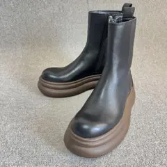 未使用品級✨ザラ ZARA サイドゴアブーツ ブラック 厚底 23.5㎝