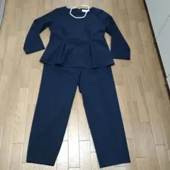 B：MINGbyBEAMSネイビー ペプラムスーツ 上下セット