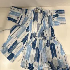 青系ストライプ 甚平 90cm