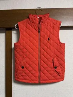 Polo キルティングダウンベスト オレンジ