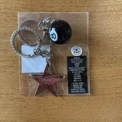 STUSSY 8 Ball Star Metal Keychain
