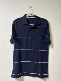 FRED PERRY ネイビー ストライプ ポロシャツ XS
