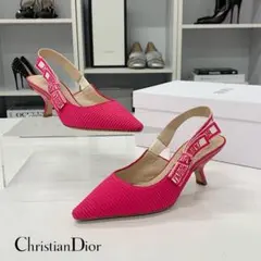 クリスチャンディオール J'ADIOR ファブリック スリングバック パンプス
