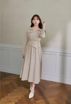 Cache-Coeur Peplum Shirt Dress