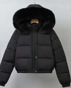 レディース ブラック ショートダウンコート