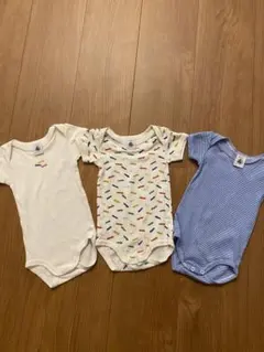 プチバトー　ボディスーツ3点セット　3M