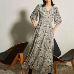 極美品✨セルフォード シアーフラワーワンピース フレア Aライン花柄 総柄 M