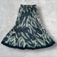 vintage フレアスカート ペイズリー柄 フレアスカート ミディ丈 レトロ