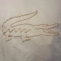 【LACOSTE】刺繍ロゴ入り ホワイトTシャツ(M)