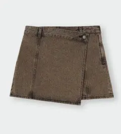 GU デニムラップスコート ブラウン　L