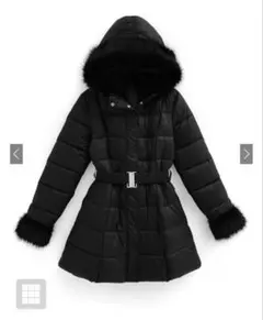 GRL ベルト付きファーAラインダウンコート kd79