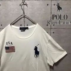 大人気　ポロラルフローレン Tシャツ　ビックポニー　美品　白　ホワイト