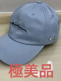 極美品freedom 刺繍 ライトブルーキャップ
