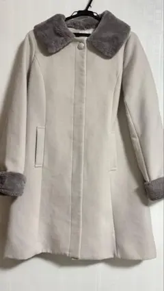 grove 2wayファー付きピーコート グレージュ