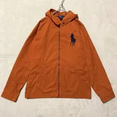 【美品✨】ポロバイラルフローレン ビッグポニー 長袖ジャンパー　オレンジ　Lのサムネイル