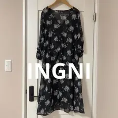 INGNI★美品★透け感 【Mサイズ】花柄シフォン ロングカーディガンのサムネイル