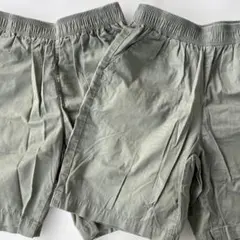 GU カーキ ハーフパンツ 150 2枚セット　綿100%