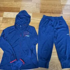 FILA フード付きジャージ上下セット ネイビー