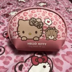 ピンクヒョウ柄 日焼けキティポーチ