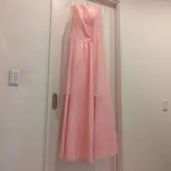 更に最終お値引き中！ストラップレス ピンクシフォンロングドレス