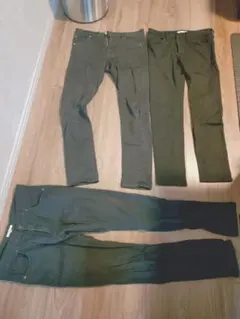 ブラックスリムフィットパンツ 3点セット