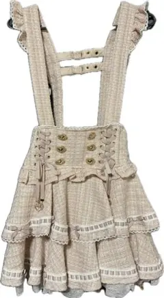 リズリサ はしごリボンツイードティアードスカパン