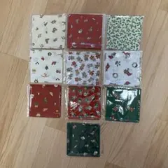 【未使用】クリスマス柄ハンカチセット