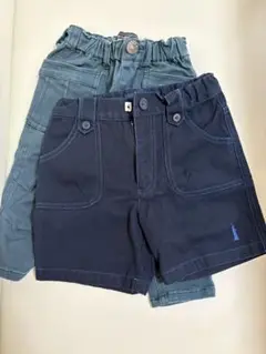 EASTBOY 90ネイビーショートパンツ ダークグリーン 80 2枚セット