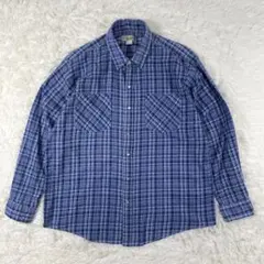HABAND プリントネルシャツ プリネル ウエスタン ブルーチェック 両ポケ