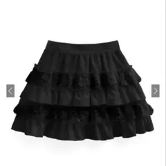 【GRL】インパン裏地付きレースフリルティアードミニスカート[tu1459] S