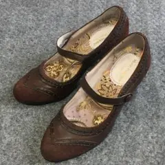 Hush Puppies スエード&レザー 濃茶 パンプス