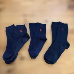 【ラルフローレン&バーバリー】ネイビーソックス 3足セット　22-24cm