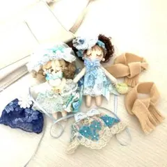 カントリードール ドールチャーム バッグチャーム 水色2体セット