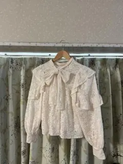 NICECLAUP 総レースフリル2way ボウタイブラウス