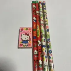 1976年　ハローキティ えんぴつ4点 消しゴムセット