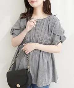 natural couture ねじり袖ペプラムチュニックのサムネイル