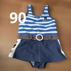 ミキハウスダブルビー　ベビー水着 90男の子♡女の子♡ボーダーBくんデザイン