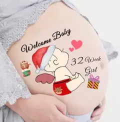 マタニティフォトシール　マタニティペイントシール　天使　男の子　羽　クリスマス