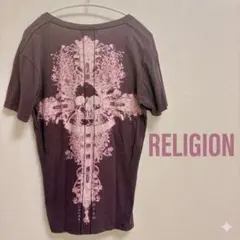 Religion レリジョン スカルプリント ロックTシャツ パープル Sのサムネイル